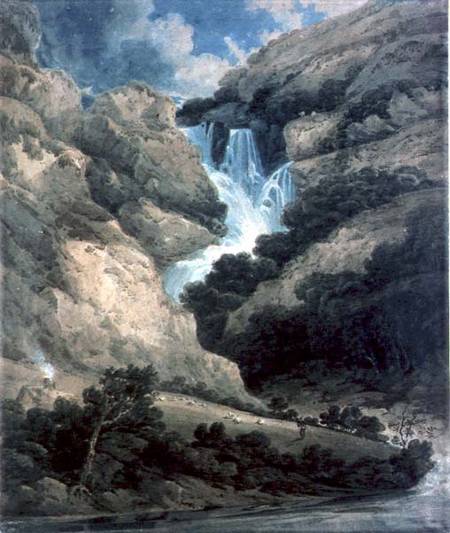 The Gorge of Watendlath with the Falls of Lodore od Thomas Girtin
