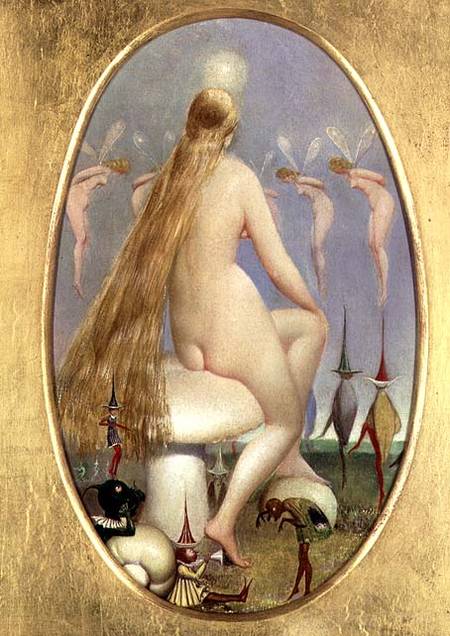 Fairy seated on a Mushroom od Thomas Heatherley