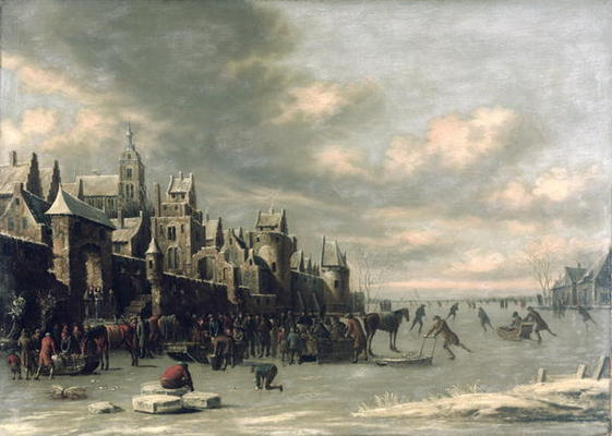 Winter Landscape (oil on canvas) od Thomas Heeremans