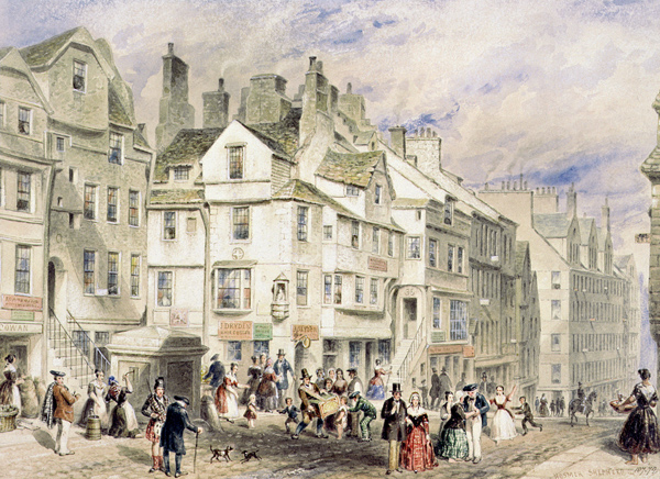 High Street, Edinburgh, showing John Knox's House od Thomas Hosmer Shepherd