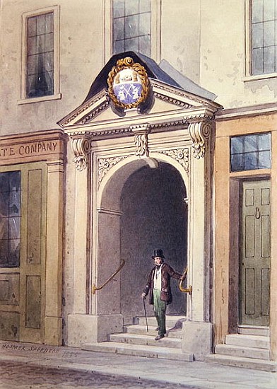 The Entrance to Butchers'' Hall, 1855, od Thomas Hosmer Shepherd