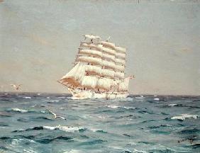 The 'Viking', a four-masted Barque Under Full Sail