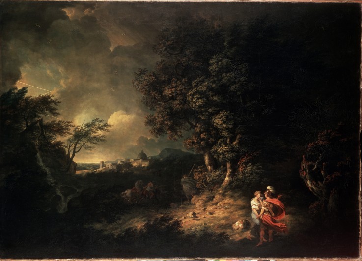 Landscape with Aeneas and Dido od Thomas Jones