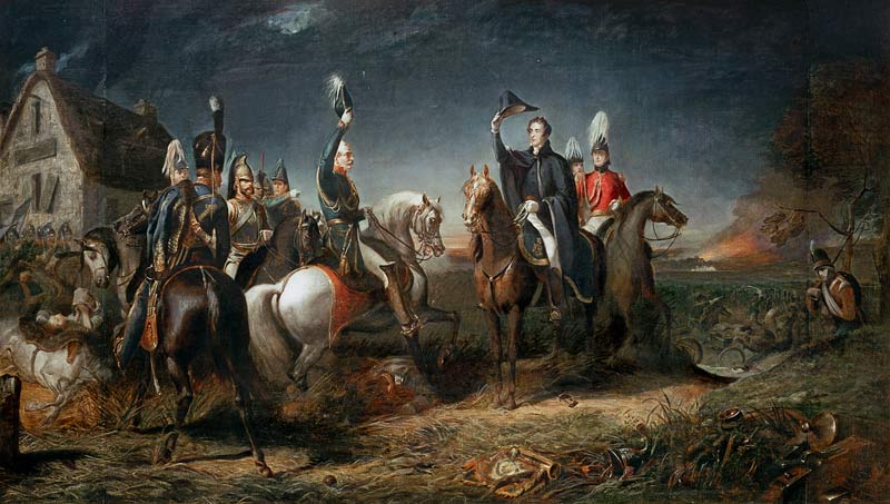 The Meeting of the Duke of Wellington and Field Marshal Blucher on the Evening of the Victory of Wat od Thomas Jones Barker