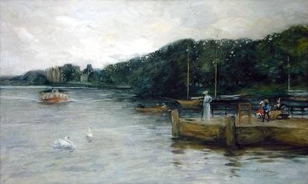 The Alster with the Steamboat Jetty at Raven Road od Thomas Ludwig Herbst