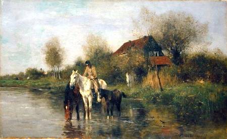 Horses at Water od Thomas Ludwig Herbst
