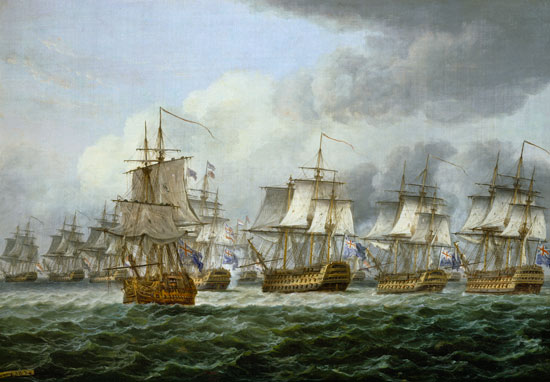The battle of cape piece of Vincent (1797) or at the dogger bank (1781) od Thomas Luny