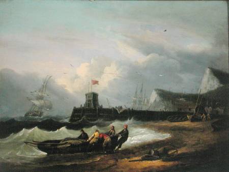 Hauling a Boat Ashore off Dover Harbour od Thomas Luny
