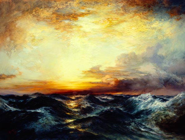 Sonnenuntergang über dem Pazifik od Thomas Moran