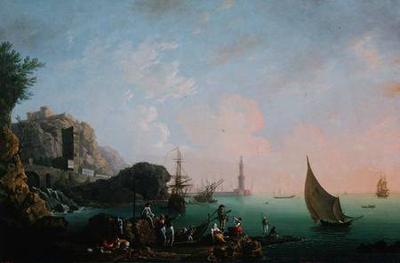 Italian Port Scene (Sunset) od Thomas Patch