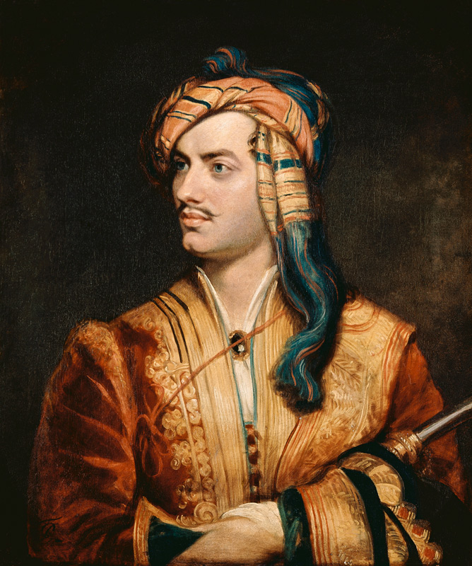 Portrait of George Gordon (1788-1824) 6th Baron Byron of Rochdale in Albanian Dress od Thomas Phillips