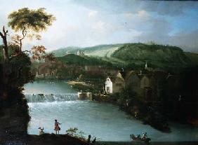 A View of the Abbey Mill and Weir on the River Avon, Bath
