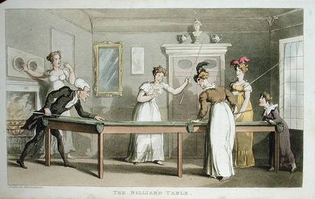 The Billiard Table, from 'The Tour of Dr Syntax in search of the Picturesque', by William Combe od Thomas Rowlandson