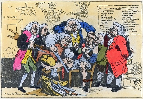 Caricature of Georgian Surgeons at work od Thomas Rowlandson