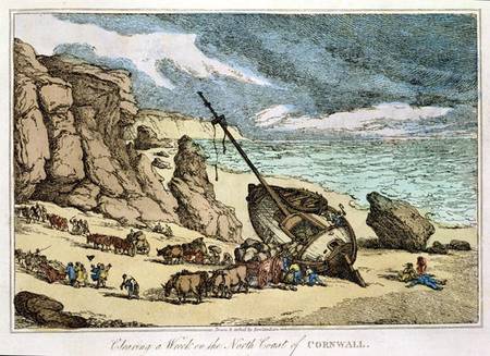 Clearing a Wreck on the North Coast of Cornwall, from 'Sketches from Nature' od Thomas Rowlandson