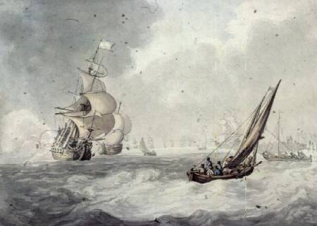Firing a Salute off Portsmouth od Thomas Rowlandson