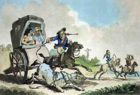 "French Travelling, or The First Stage from Calais", aquatinted by Francis Jukes (1747-1812), pub. b od Thomas Rowlandson
