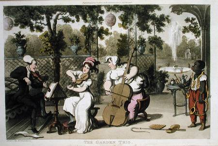 The Garden Trio, from 'The Tour of Dr Syntax in search of the Picturesque', by William Combe od Thomas Rowlandson