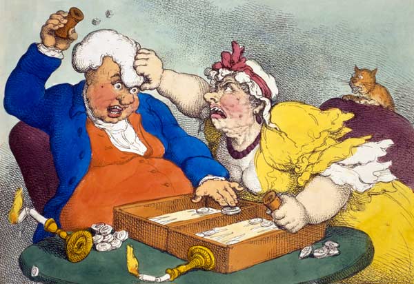 A Hitt at Backgammon od Thomas Rowlandson