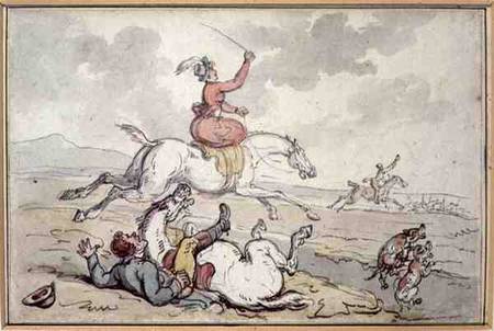 A Hunting Incident (pen & ink & w/c on paper) od Thomas Rowlandson