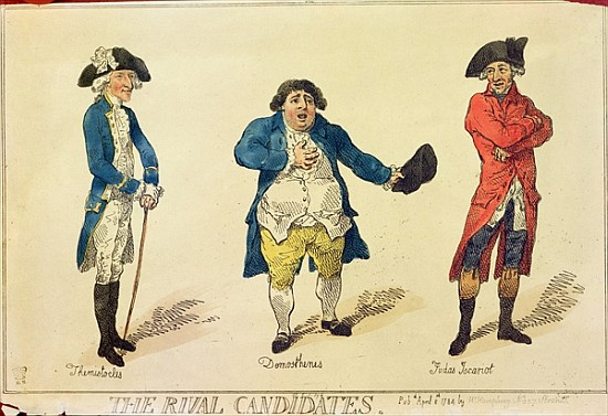 The Rival Candidates, frontispiece in the book History of the Westminster Election.. Lovers of Truth od Thomas Rowlandson