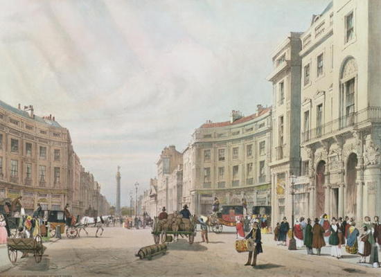 Regent Street, Looking Towards the Duke of York's Column, from 'London As It Is', engraved and pub. od Thomas Shotter Boys