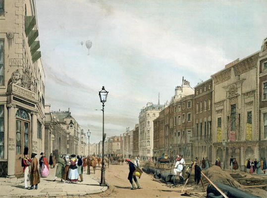 Piccadilly from the corner of Old Bond Street, from 'London As It Is', engraved and published by the od Thomas Shotter Boys