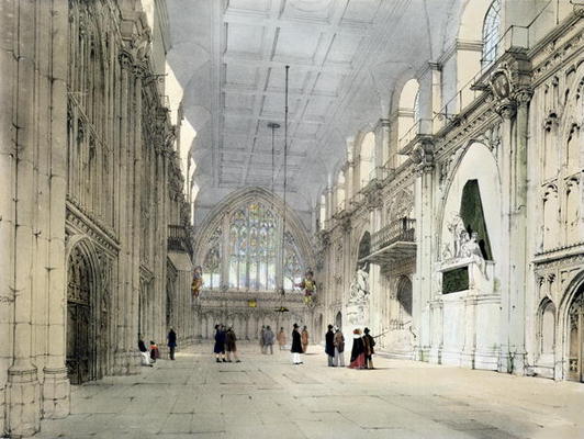 The Guildhall, Interior, from 'London As It Is', engraved and published by the artist, 1842 (colour od Thomas Shotter Boys