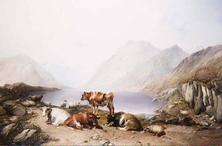 A Halt on the Drove, Loch Etive od Thomas Sidney Cooper