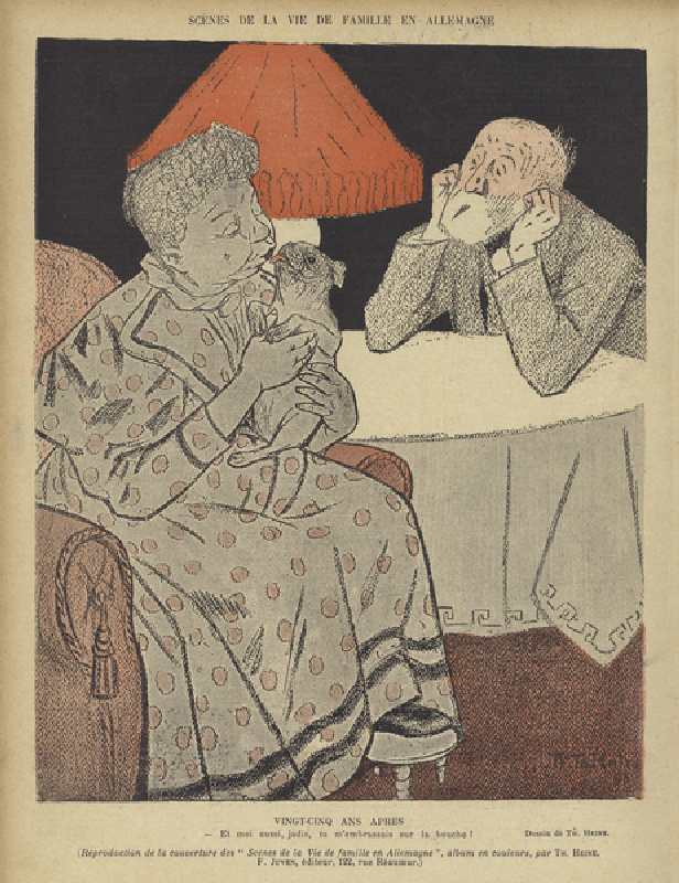 Illustration for Le Rire (colour litho) od Thomas Theodor Heine