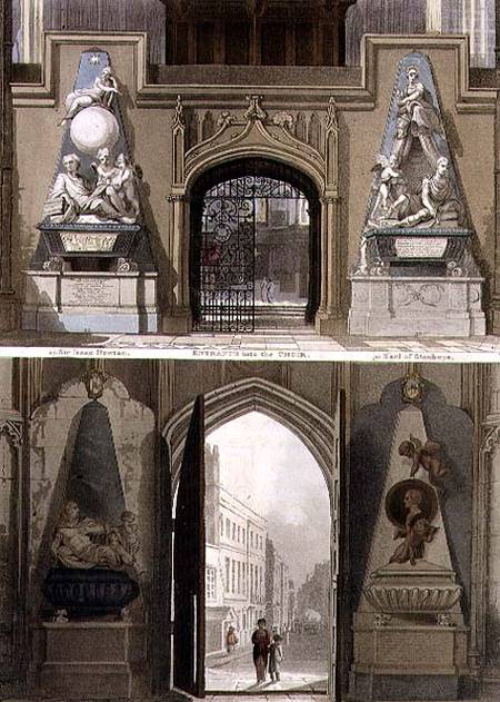The Entrance into the Choir and the West Entrance, plate 20 from 'Westminster Abbey' od Thomas Uwins