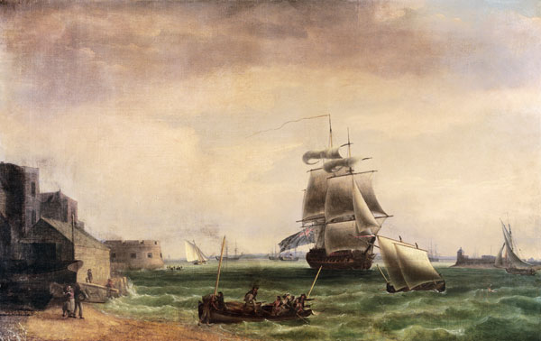 Men-O'-War and Small Craft at Portsmouth Harbour od Thomas Whitcombe