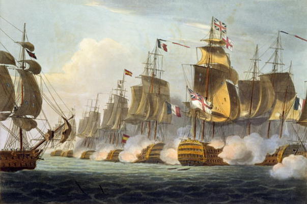 Battle of Trafalgar, October 21st 1805, from 'The Naval Achievements of Great Britain' by James Jenk od Thomas Whitcombe