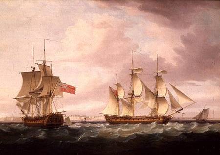 British Frigates off Dover od Thomas Whitcombe