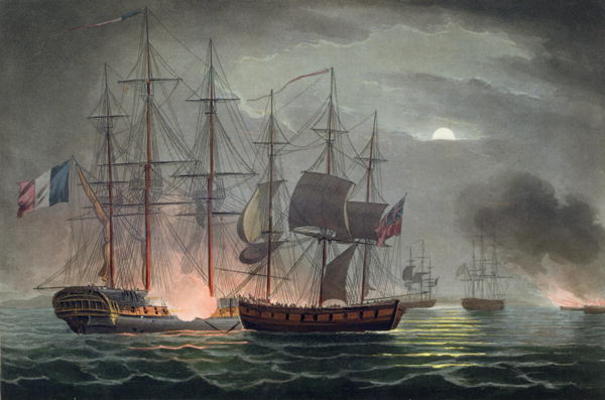 Capture of La Desiree, July 7th 1800, from 'The Naval Achievements of Great Britain' by James Jenkin od Thomas Whitcombe