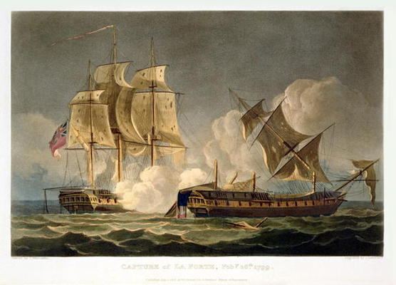 Capture of La Forte, February 28th 1799, engraved by Thomas Sutherland for J. Jenkins's 'Naval Achie od Thomas Whitcombe