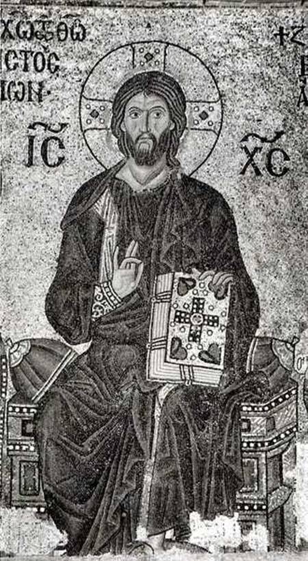 Detail of Christ in Majesty from the Zoe Panel, from 'The Mosaics of Hagia Sophia at Istambul' od Thomas Whittemore