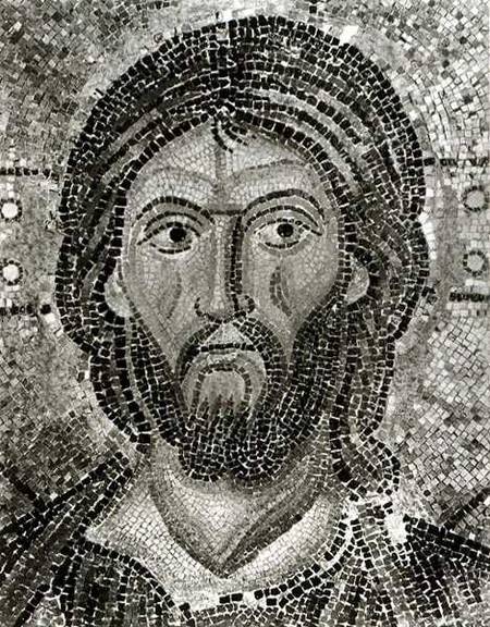 Head of Christ from the Zoe Panel, from 'The Mosaics of Hagia Sophia at Istambul' od Thomas Whittemore