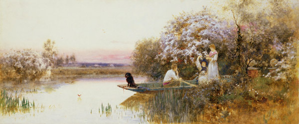 Picking Blossoms. 1895 od Thomas James Lloyd