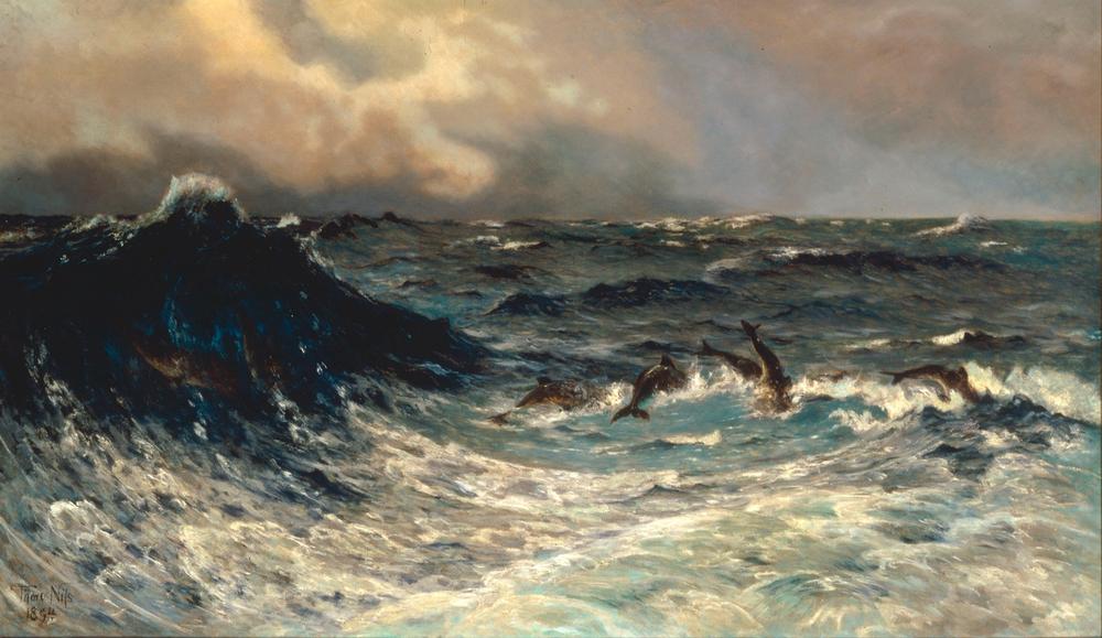 Dolphins in a Rough Sea od Thorvald Niss