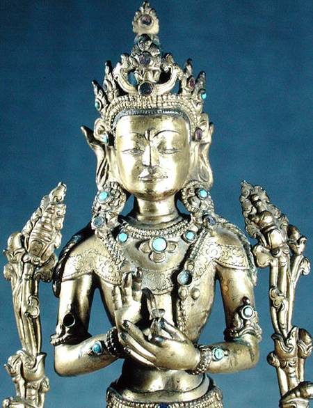 Buddha of the Future or Bodhisattva Maitreya, from Tibet, 15th-19th century (gold, bronze, amethyst od Tibetan Art