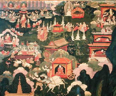 Parinirvana and the Death of Buddha, from 'The Life of Buddha Sakyamuni' od Tibetan Art