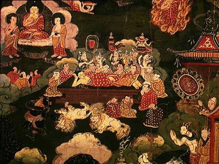 Parinirvana, from 'The Life of Buddha Sakyamuni' od Tibetan Art