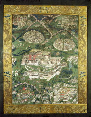 The Potala Palace, Lhasa, Tibet (oil on canvas) od Tibetan School, (18th century)
