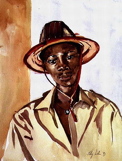 Boy in Fulani Hat, 1991 (w/c on paper)  od Tilly  Willis