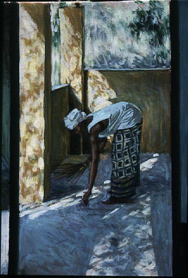 Girl Sweeping II, 2002 (oil canvas) (see also 188679, 188681)  od Tilly  Willis