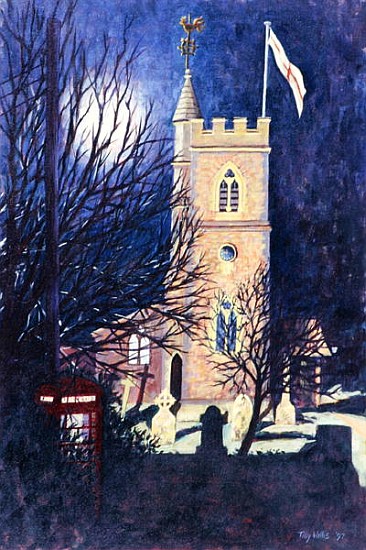 Moonlit Church, 1997 (oil on canvas)  od Tilly  Willis