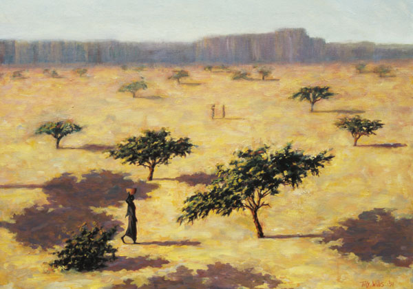 Sahelian Landscape, Mali, 1991 (oil on canvas)  od Tilly  Willis