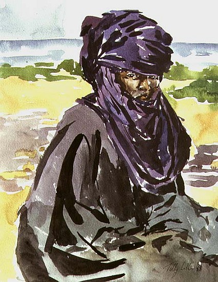 Tuareg Tribesman, 1991 (w/c on paper)  od Tilly  Willis