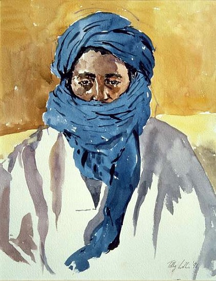 Tuareg Tribesman, Timbuctoo, 1991 (w/c on paper)  od Tilly  Willis
